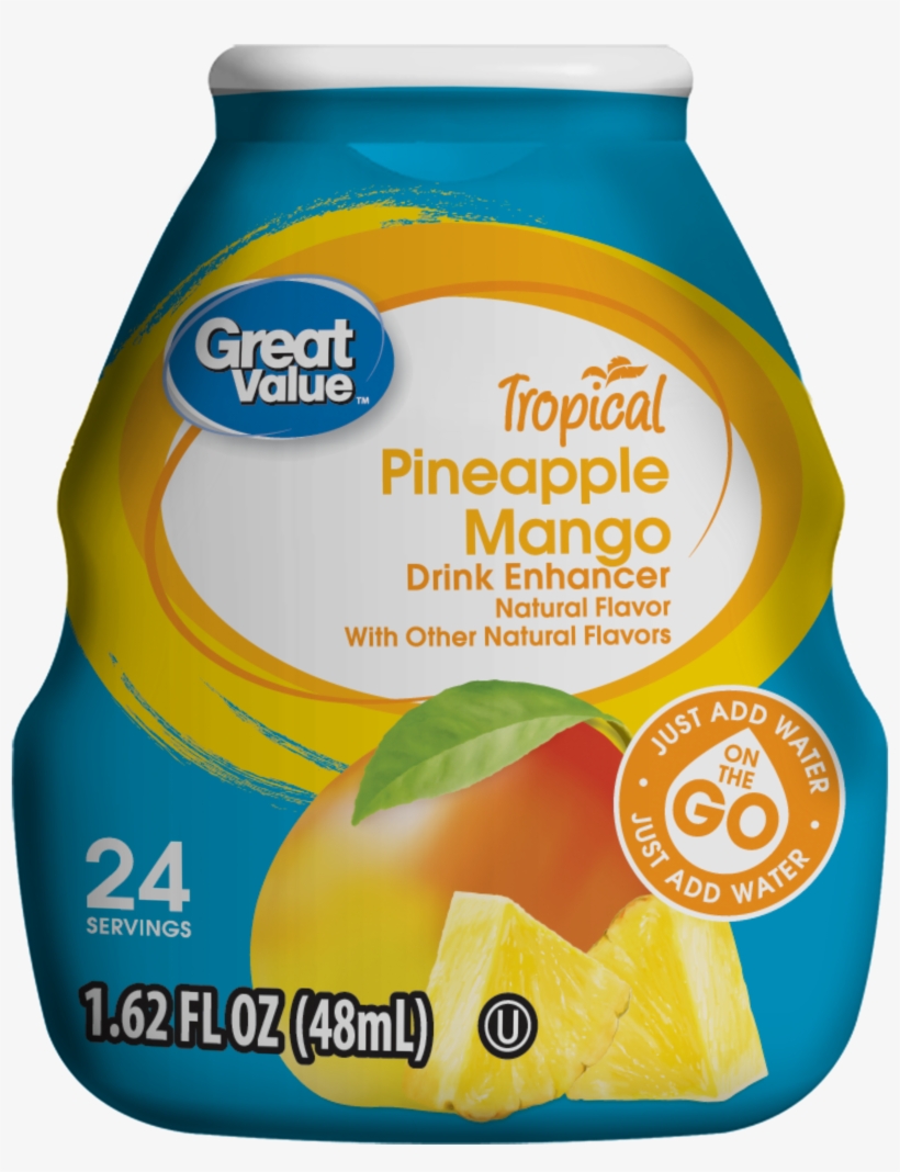 Great Value Tropical Drink Enhancer, Pineapple Mango, - Great Value Electrolyte Orange Drink Enhancer, 1.62, transparent png #436321