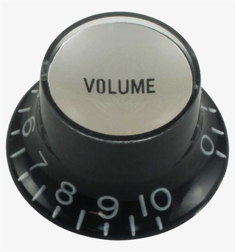 Top Hat, Black With Silver Cap, Gibson Style Image - Allparts Pk-3294-023 Reflector Volume Knobs, transparent png #436539