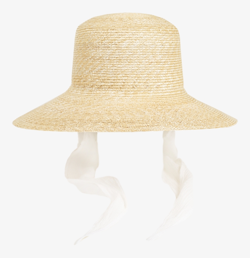 Medium Brim Flat Top Hat In Natural Straw W - Wicker, transparent png #436721