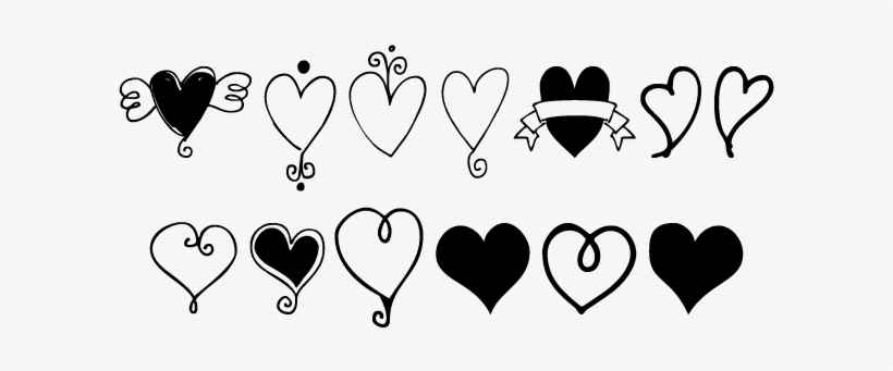 Heart Doodles Font By Outside The Line - Heart Doodles, transparent png #436894