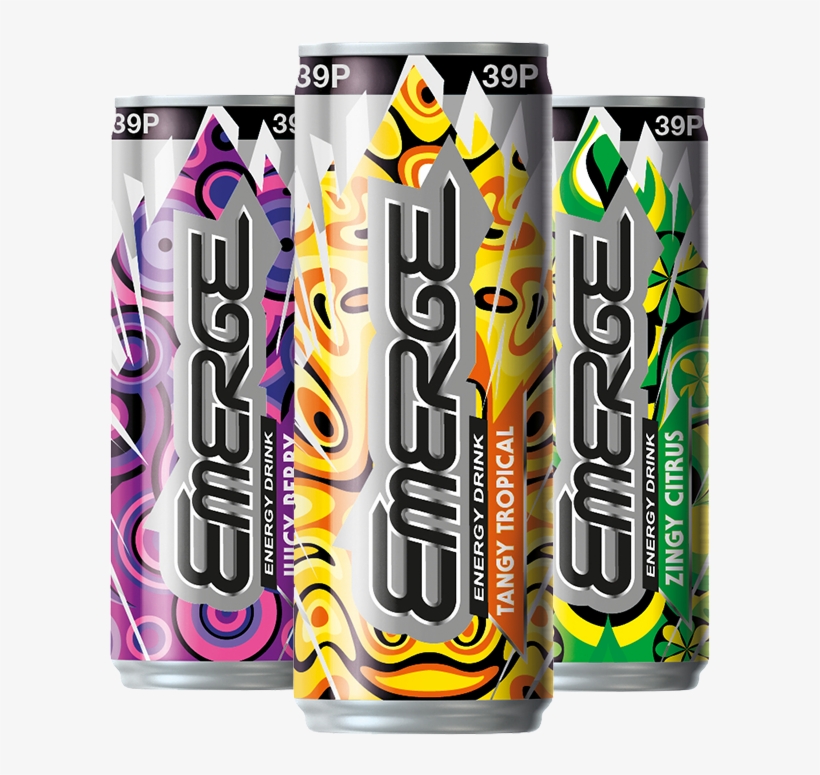 Carbonated Tropical Flavour Energy Drink With Taurine, - Emerge Zero Sugar Fridge Pack, transparent png #436998