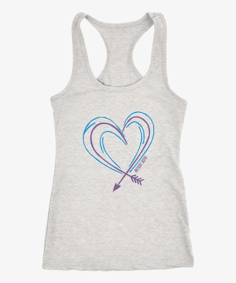 Arrow Heart Doodle Heather Grey Tank - Thin Blue Line For Women Tanks, transparent png #437048
