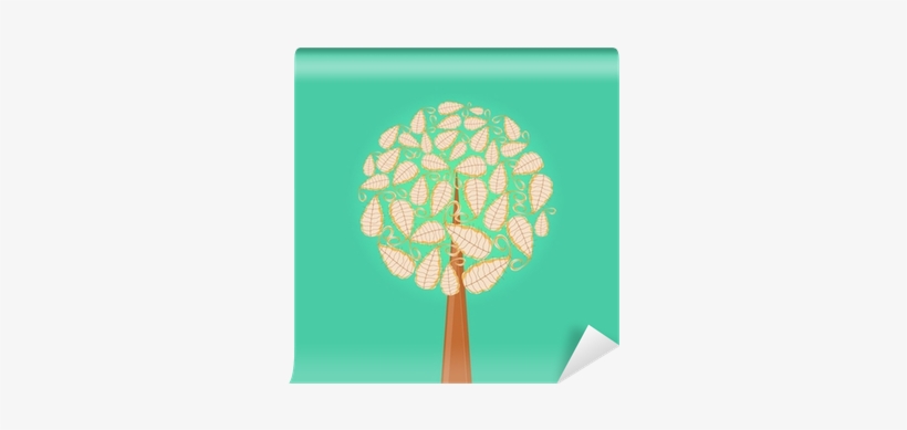 Abstract Tree With Round Leaf Crown Wall Mural • Pixers® - Abstraction, transparent png #437608