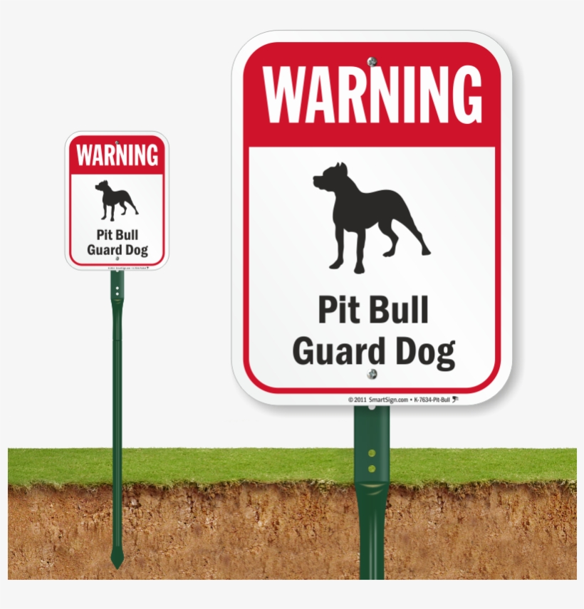 Warning Pit Bull Guard Dog Lawnboss™ Signs - Dont Pick Flowers Signage, transparent png #438470