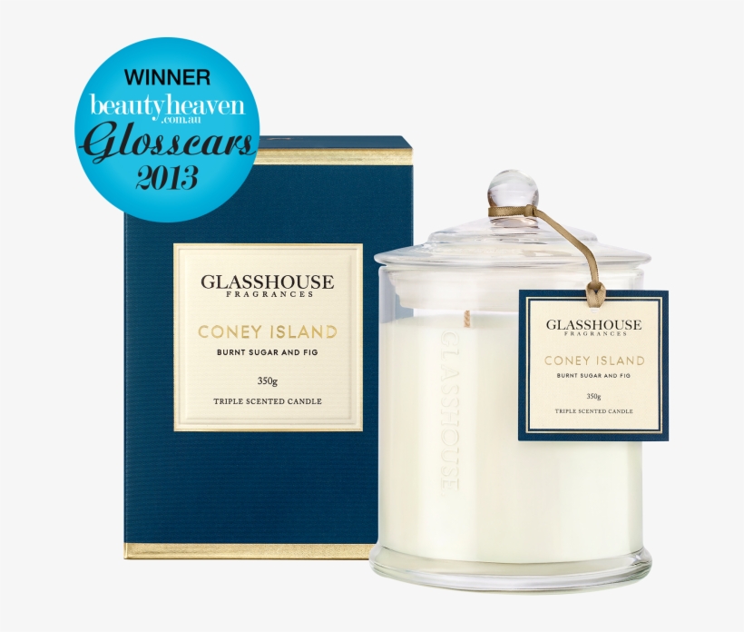 Coney Island Burnt Sugar & Fig Triple Scented Candle - Glasshouse Candles Coney Island, transparent png #439208