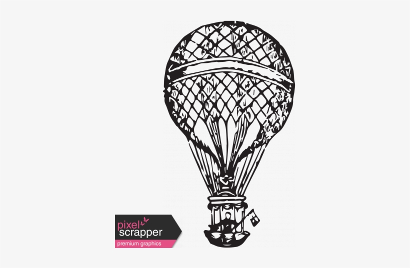 Vintage Balloon 4 Template - Hot Air Balloon, transparent png #4300083