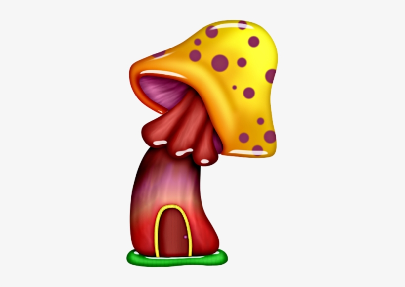 Mushroom Clipart Free Fairies Gnomes Elves Unicorns - Pintura En Tela Hongos, transparent png #4300891