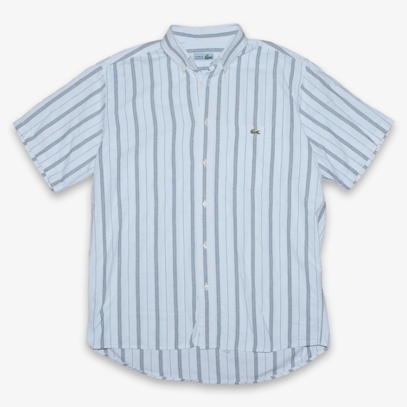 Vintage Chemise Lacoste Vertical Striped Button Down - Shirt, transparent png #4302018