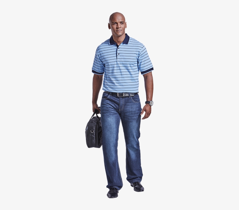 Lacoste Stripe Golfer Ls - Standing, transparent png #4302266