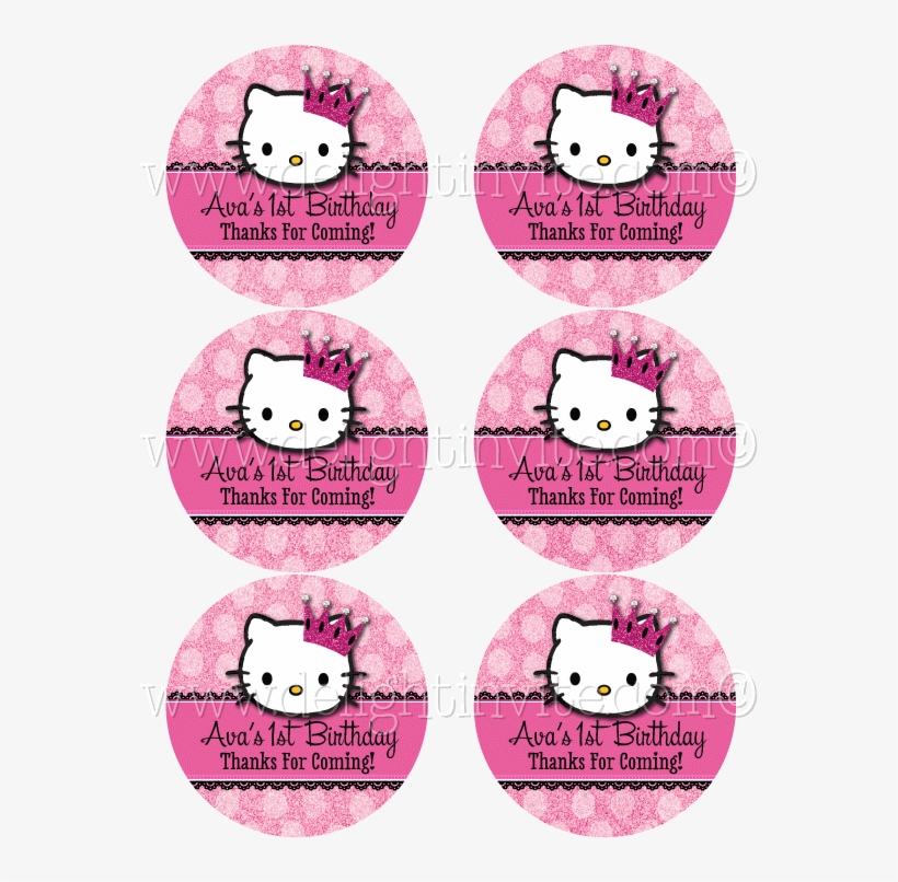 Hello Kitty Party Sticker Tags - Hello Kitty Thank You Tag, transparent png #4302679