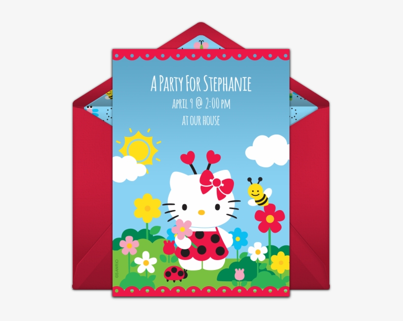 Hello Kitty Ladybug Online Invitation - Vervaco Hello Kitty Ladybug Embroidery Card Kit, transparent png #4302958