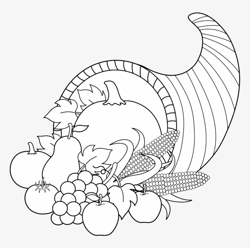 Cornucopia Clip Art Black And White Free Transparent Png Download Pngkey