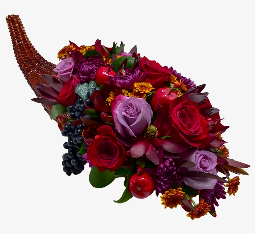 Jewel Tones Floral Cornucopia - Cornucopia, transparent png #4303252