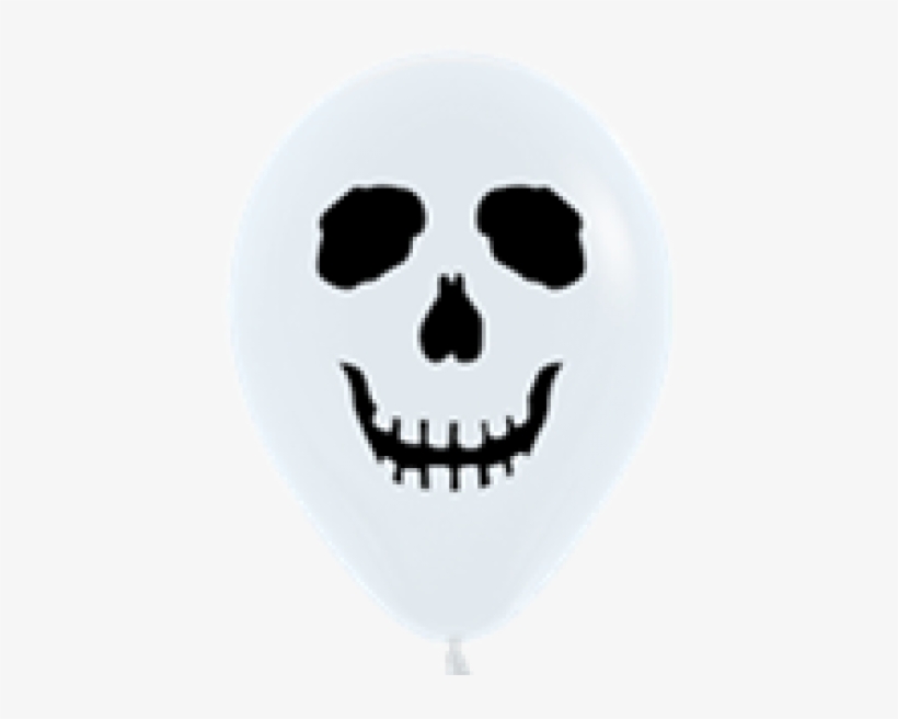 Sempertex 12 Skull Face White 2 Side ~ 25pcs Sempertex - Face On Balloon, transparent png #4304075