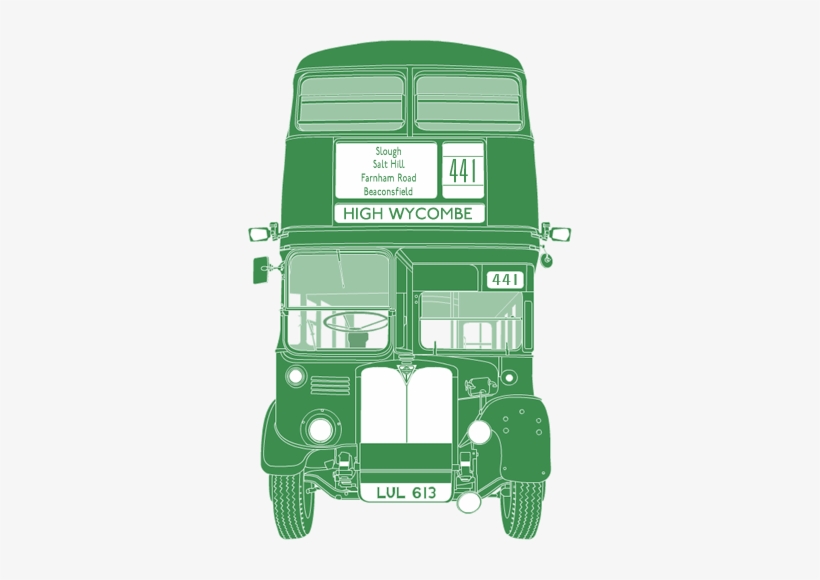 Front Illustration Of Aec Regent Iii Llu - Double-decker Bus, transparent png #4304608