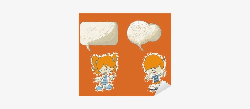 Vinilo Pixerstick Niños De Dibujos Animados Que Hablan - Speech Balloon, transparent png #4305290