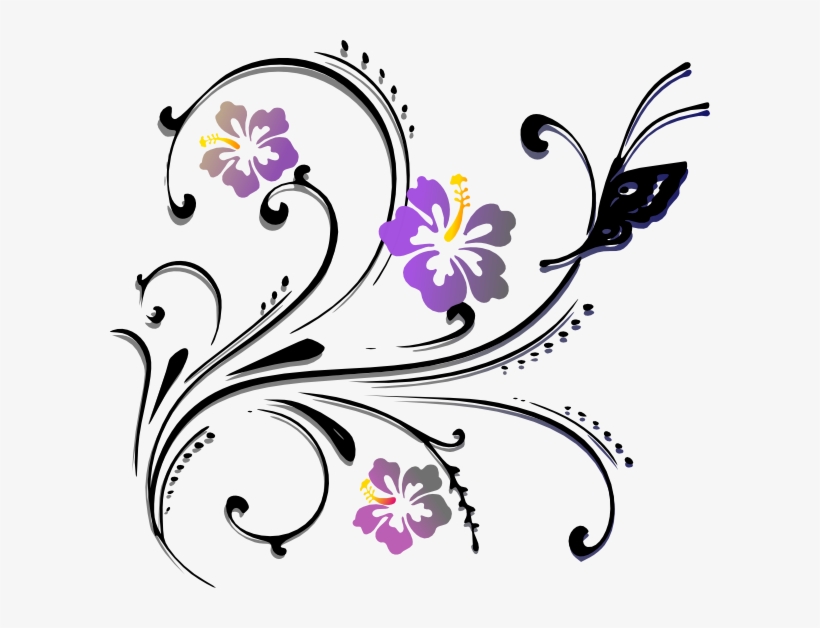 Butterfly Scroll Clip Art At Clker - Scroll Clipart, transparent png #4305579