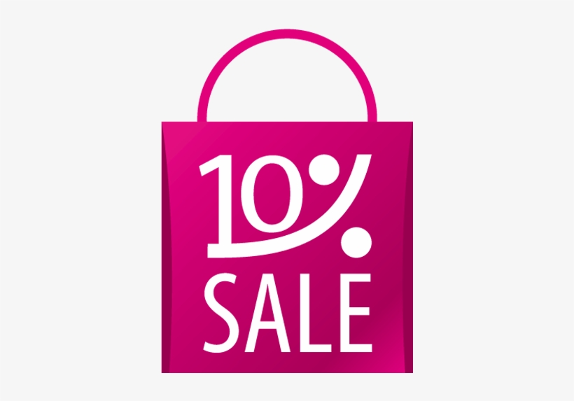 Pink 10% Sale Off Paper Shopping Bag - Discounts And Allowances, transparent png #4305719
