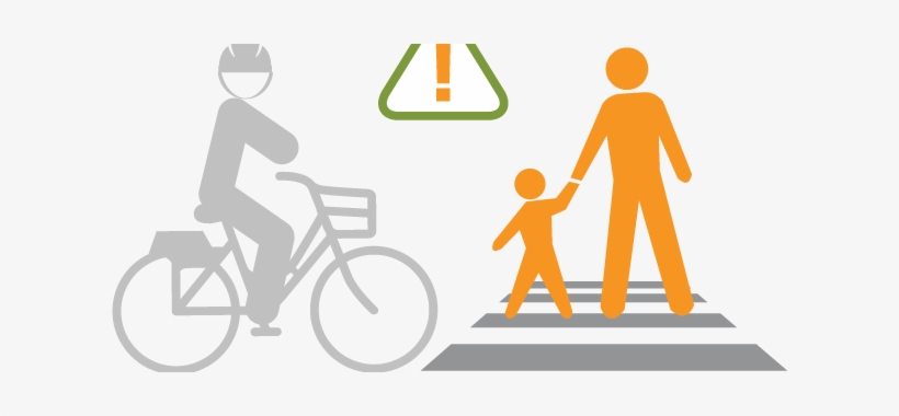 Safety Yield To Pedestrians - Hybrid Bicycle, transparent png #4306828