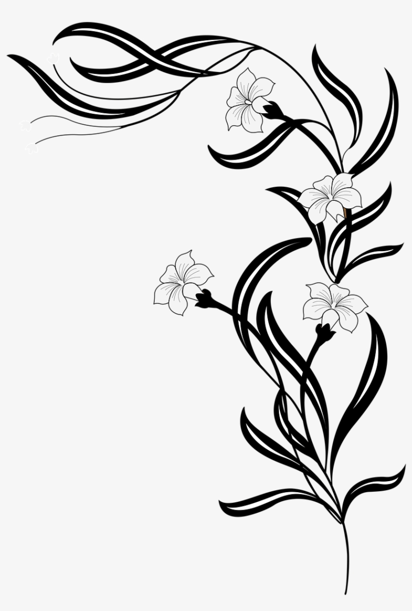 Flowers Garden White - Flowers Png Black And White, transparent png #4306937