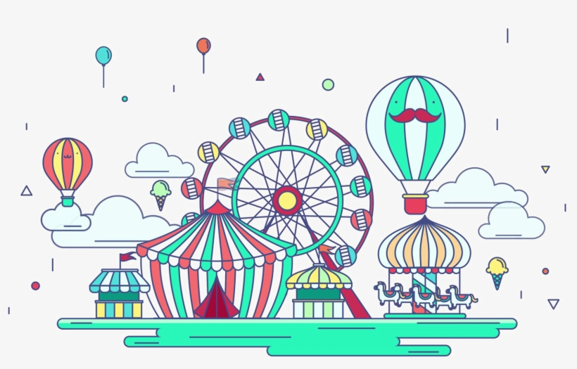 Amusement Park Background Png - Clipart Png Amusement Park Png, transparent png #4307272