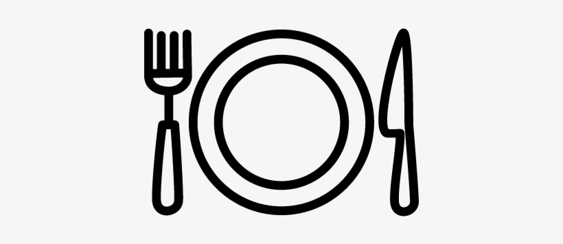 Knife Fork And Plate Vector - Icon Dishes Png, transparent png #4307759