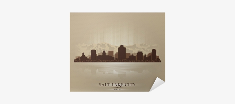 Salt Lake City, Utah Skyline City Silhouette Poster - Salt Lake City, transparent png #4307831