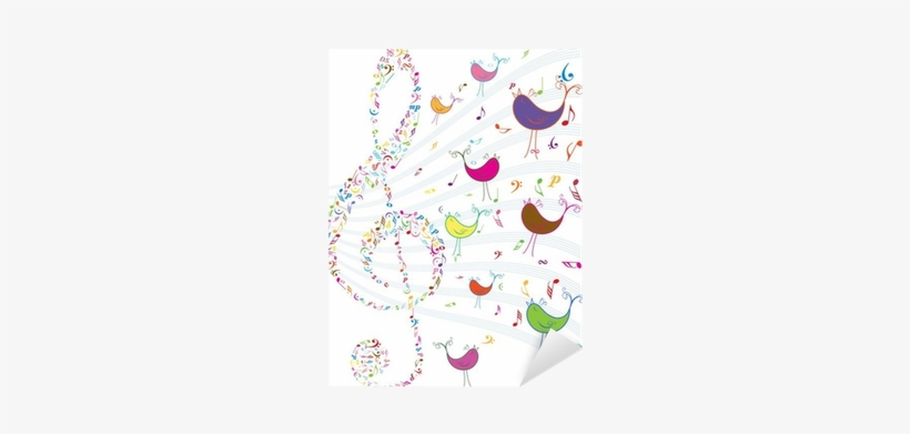Vinilo Pixerstick Vector Notas Musicales De La Vendimia - Music, transparent png #4309654