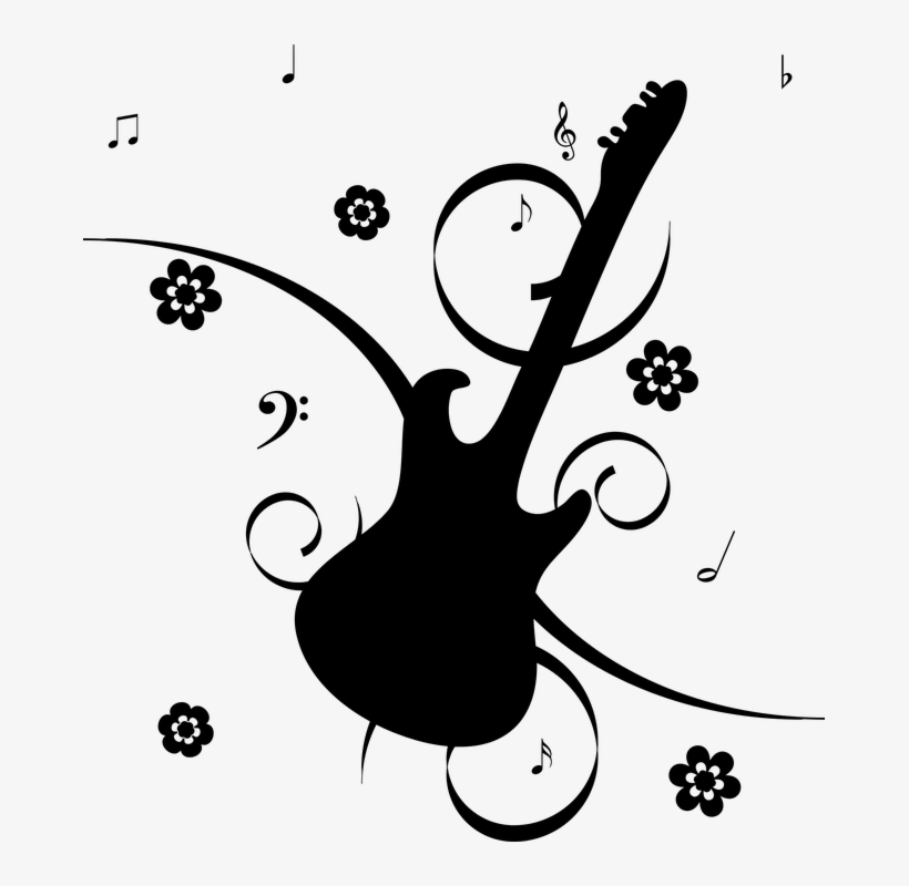 Florales, Flores, Guitarra - Imágenes De Notas Músicales, transparent png #4309679