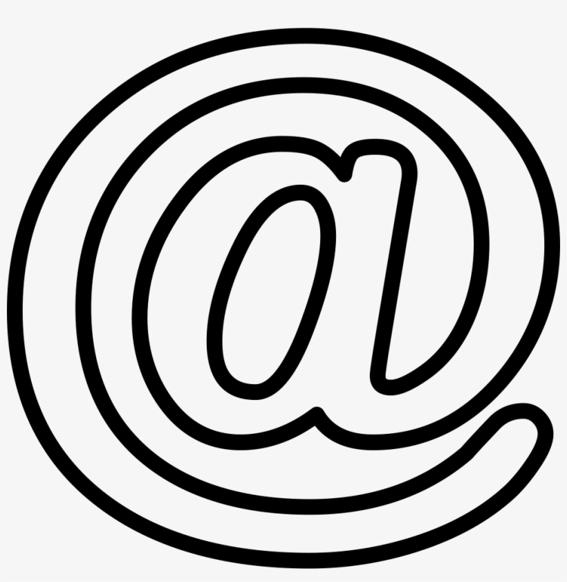 Internet Mail Arroba Sign Outline Comments - Arroba White Png, transparent png #4309905