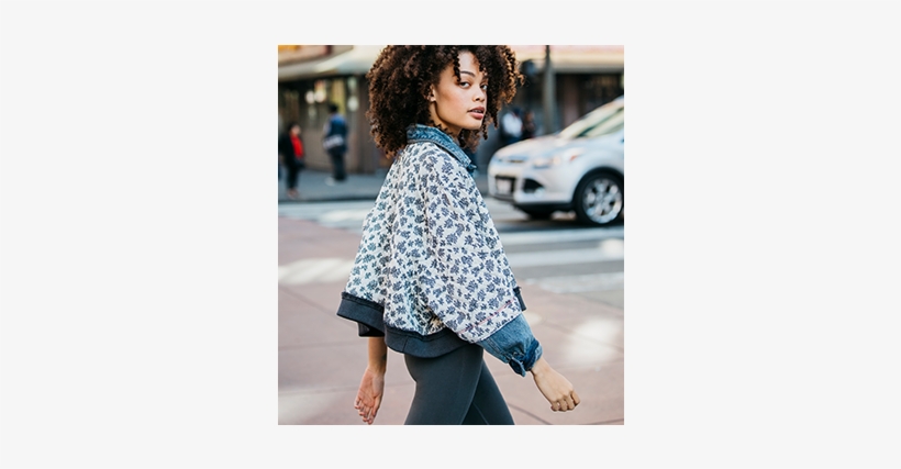 Topleft - Free People Jean Jacket Floral, transparent png #4310366