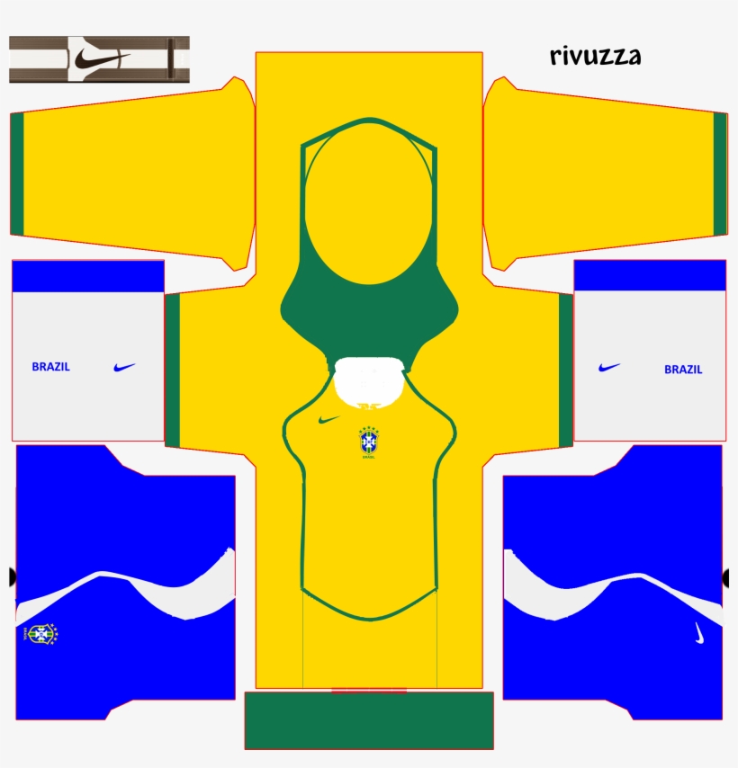 Brazil Nt Retro Kit For Pes 2017 By Rivuza - Kit Dream League Soccer 2017 Brazil, transparent png #4310978