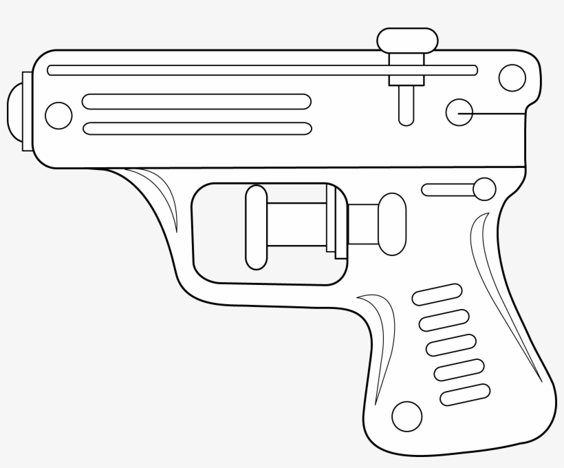 Gun Clipart Line Drawing - Water Gun Line Drawing, transparent png #4311837