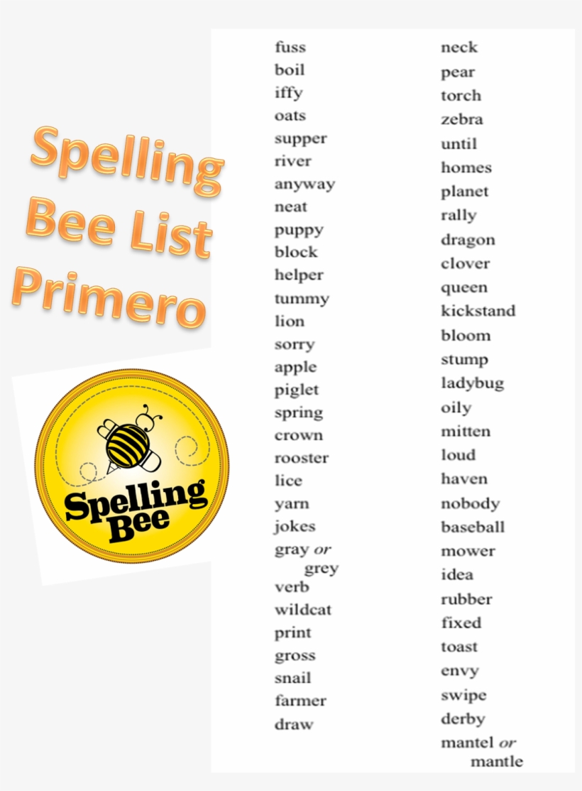 Our Spelling Test, Spelling Quiz, And Spelling Practice - Spelling Bee, transparent png #4311967