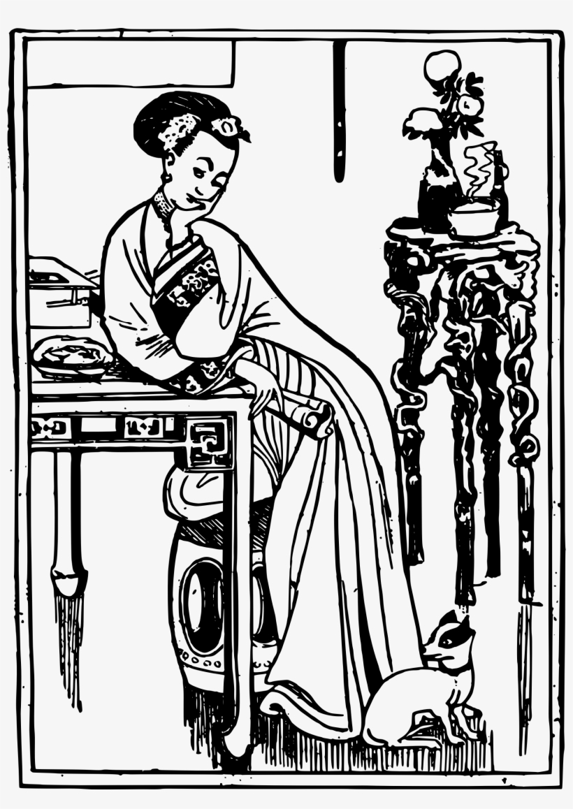 Classical Asian Lady Jpg Stock - Cartoon, transparent png #4312292