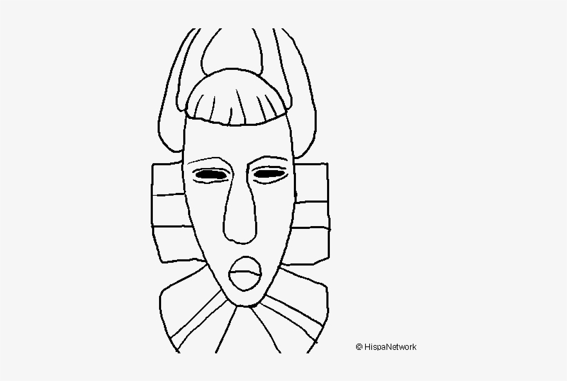 Tribal Mask Colouring Page, transparent png #4312348
