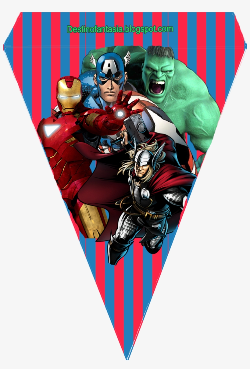 Bandeirinha Festa Os Vingadores - Avengers, transparent png #4312535