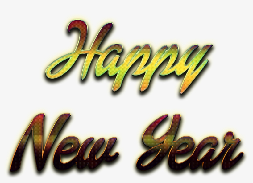 Happy New Year Word Art Png Download Image - Portable Network Graphics, transparent png #4312600