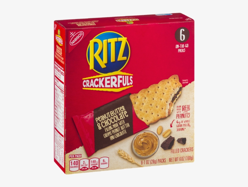 Nabisco Ritz Crackerfuls Peanut Butter & Chocolate - Swiss Cheese And Ritz Crackers, transparent png #4312675