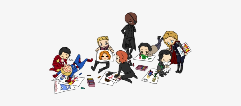 Os Vingadores Wallpaper Titled Avengers - Avengers Cute Draw, transparent png #4313664