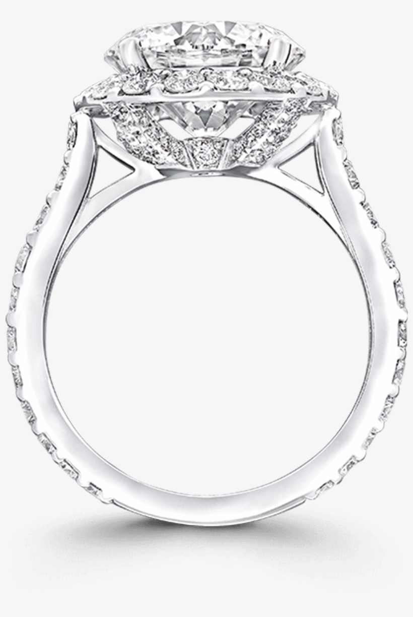 Side View Of A Graff Round Brilliant Icon Engagement - Graff Icon Ring, transparent png #4313816
