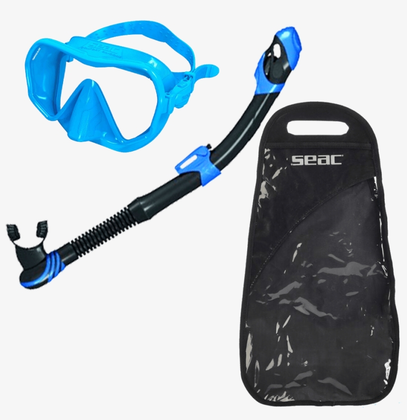 Seac Vortex Dry Snorkel - Black/blue, transparent png #4313847