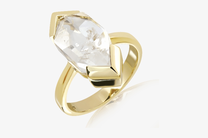 Handmade Gold And Herkimer Diamond Ring - Herkimer Diamond, transparent png #4314092