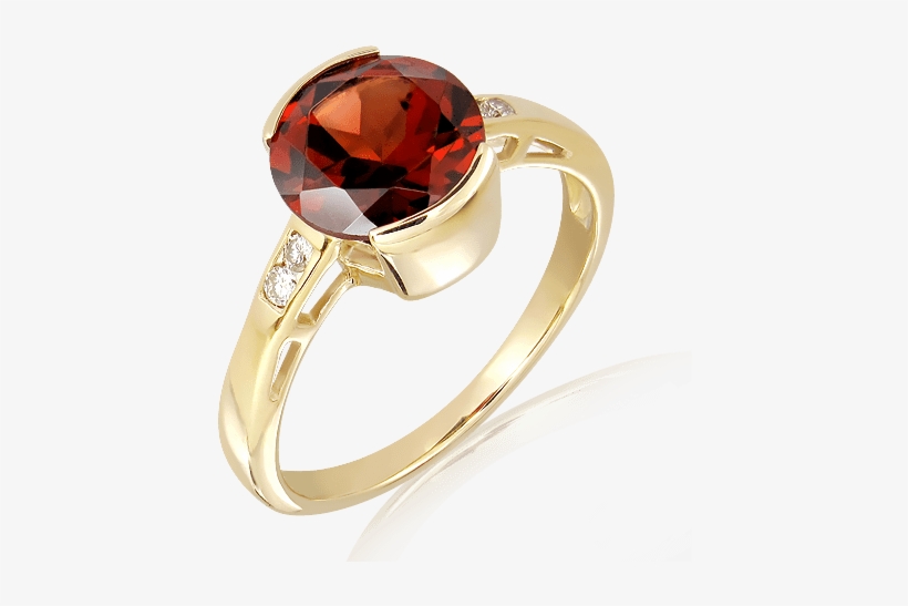 Garnet And Diamonds Handmade Ring - Pre-engagement Ring, transparent png #4314196