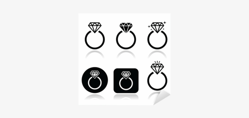 Diamond Engagement Ring Vector Icon Sticker • Pixers® - Engagement Ring Vector Free, transparent png #4314364