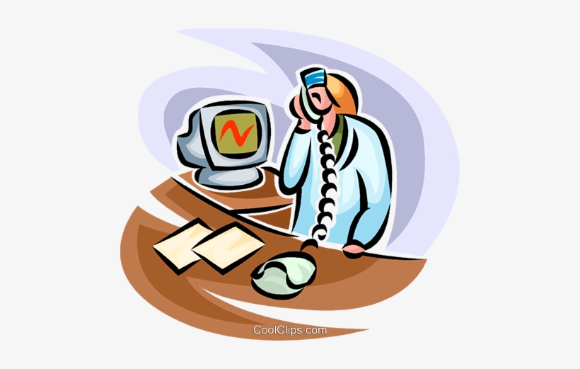 Nurse On The Telephone Royalty Free Vector Clip Art - Clip Art, transparent png #4314751