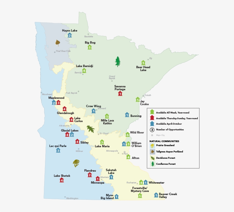Camper Cabin Locations - Minnesota Map Pdf, transparent png #4314933