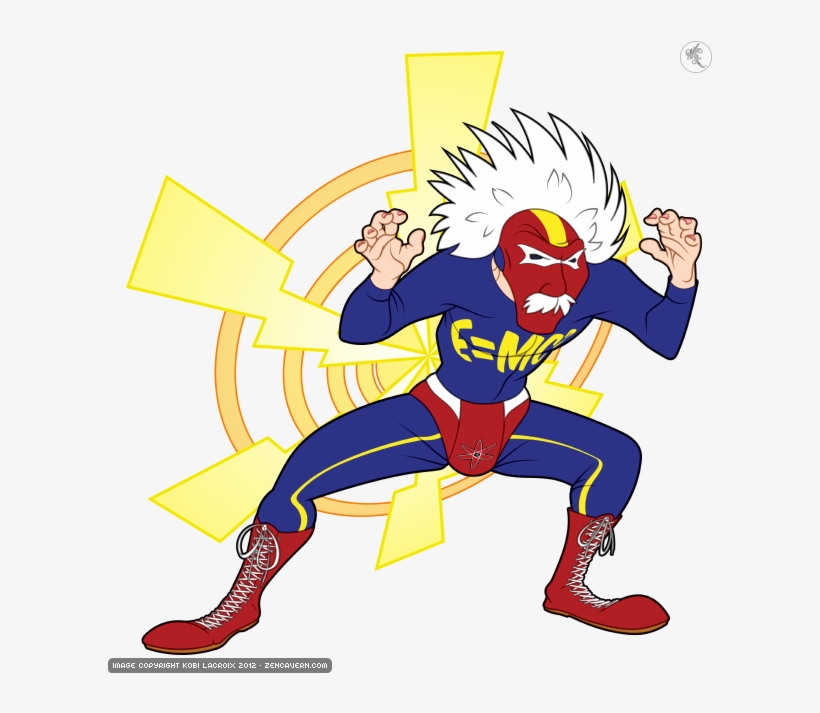 Luchador Einstein - T-shirt, transparent png #4315605