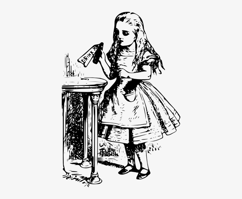 Royalty Free Alice In Wonderland Images - Alice's Adventures In Wonderland  Drink Me - Free Transparent PNG Download - PNGkey