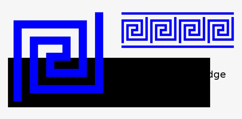 Free Edge To Edge 4 Turns Greek Key, Inverse Meandre, - Greece Border Vector Free, transparent png #4316400